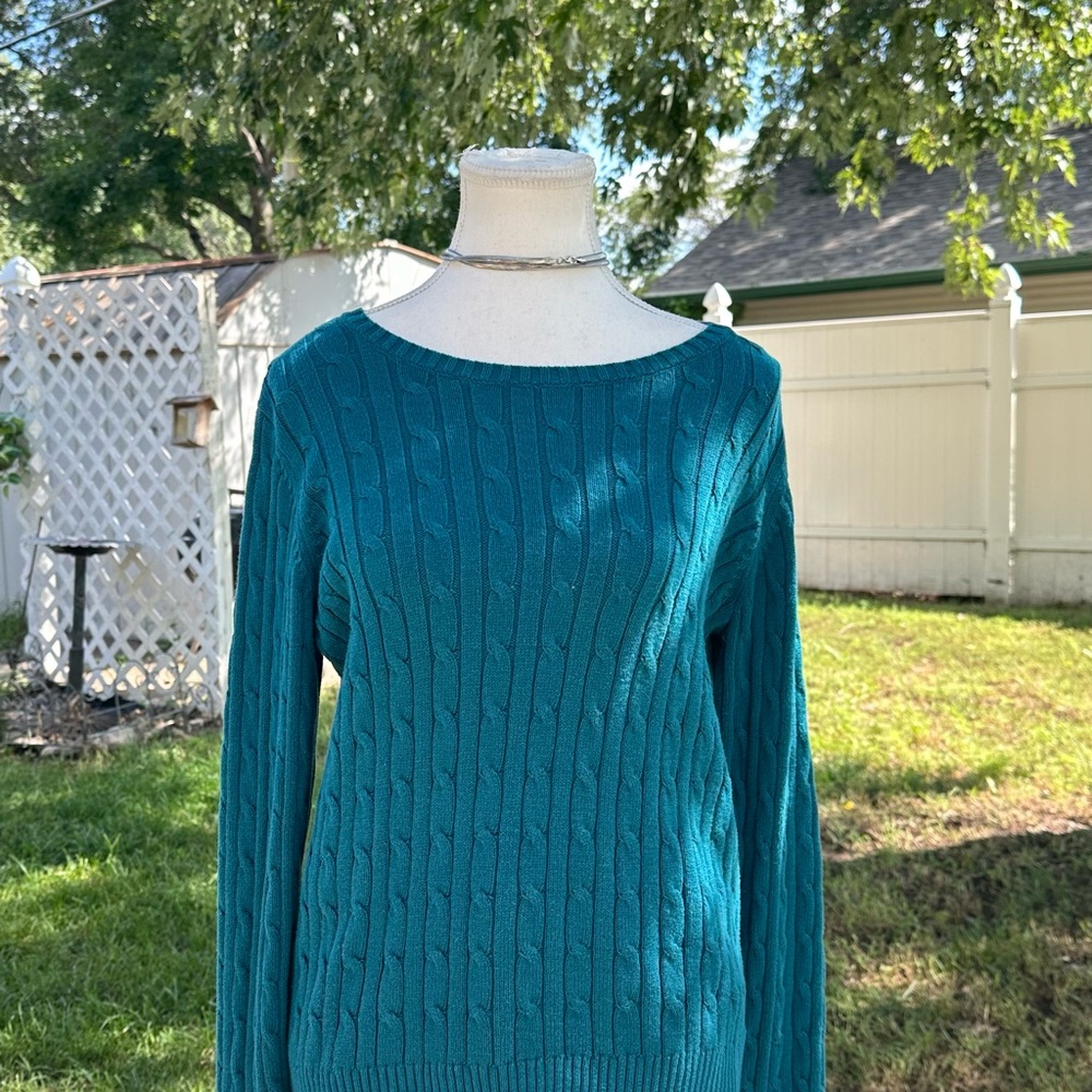 St. John's Bay Turquoise Cable Knit Sweater